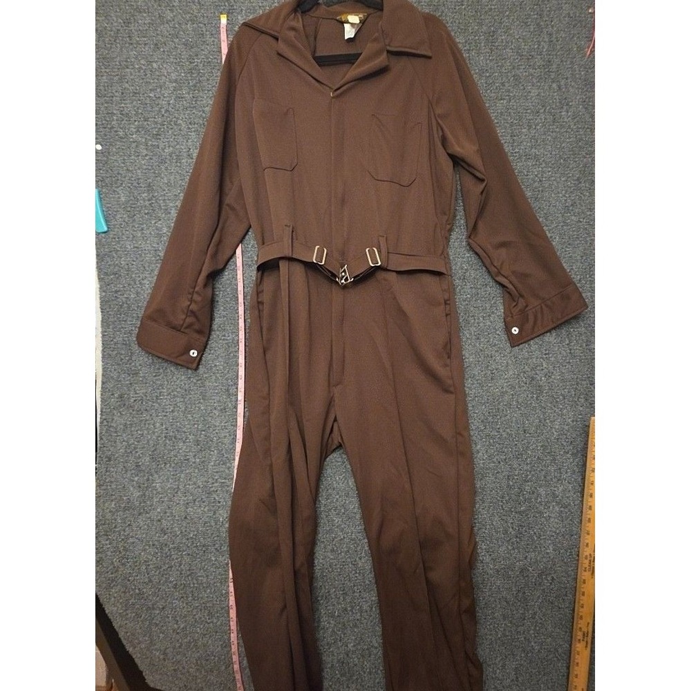 Vintage Walls Jumpsuit Mens Med Large Brown Coveralls Chest 40-42 USA Belted